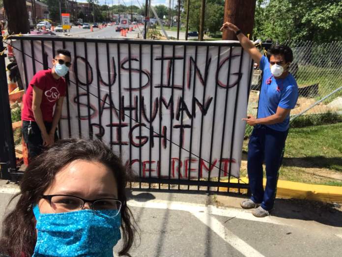 Housing activists on the streets of Langley Park. Photo courtesy of CASA