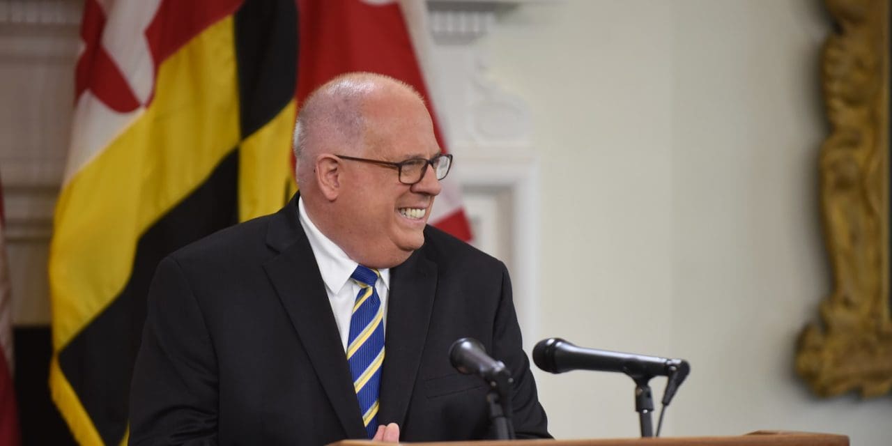 Gov. Larry Hogan at Sept. 1 press conference. Governor's Office photo by Patrick Siebert